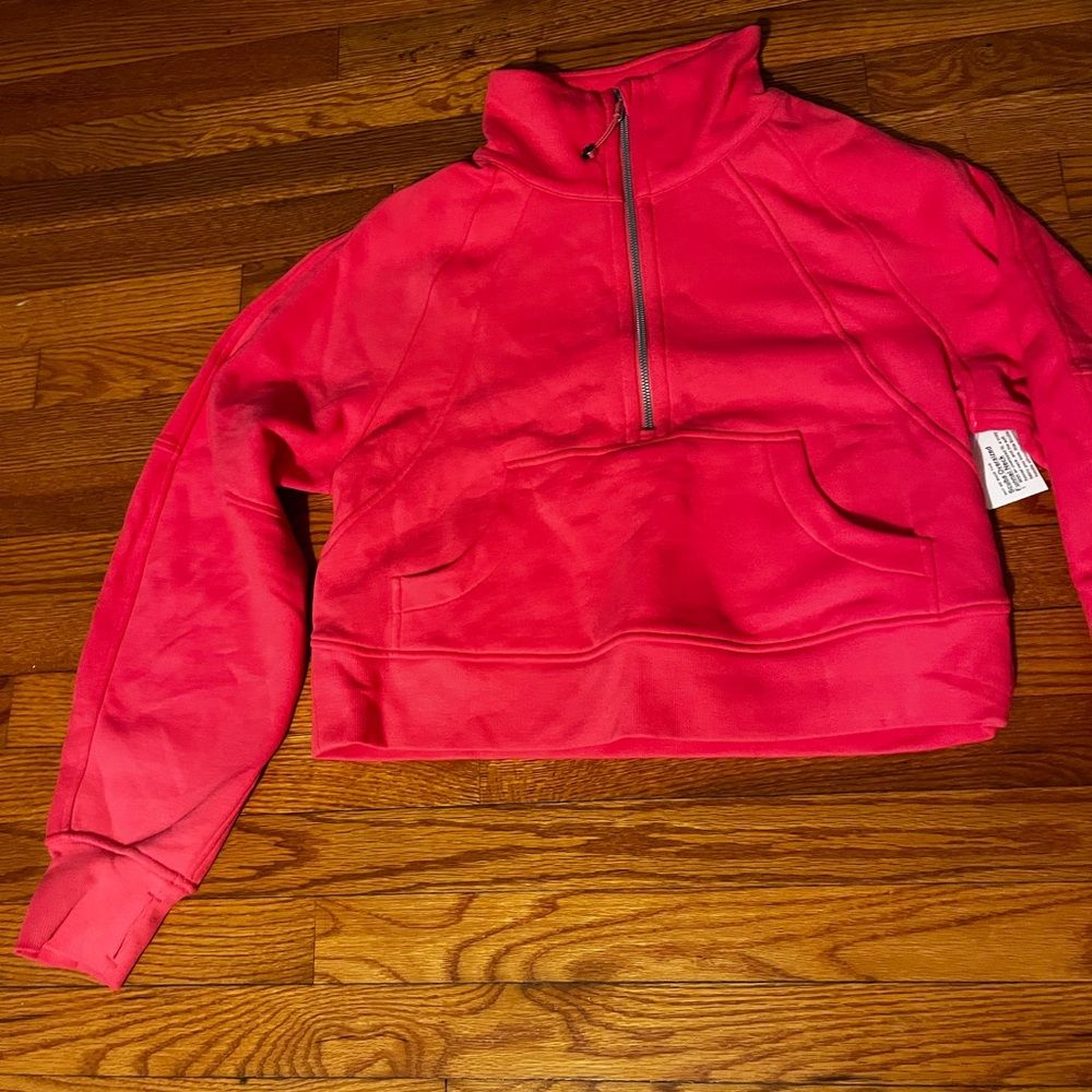 Lululemon Oversized Scuba Half Zip Funnel Neck Glazed Pink Size Xs/S